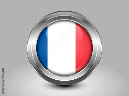 Free Download Flag of France with Correct Proportions. Metal Round Icon - GFXLoad