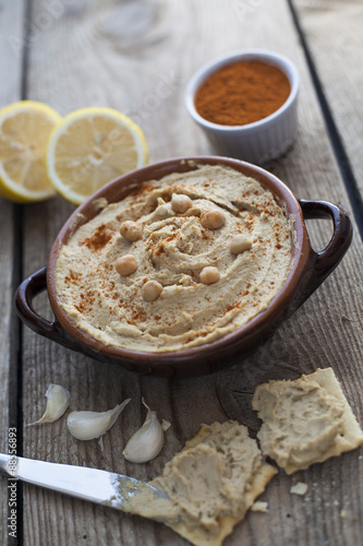 Hummus with some ingredients