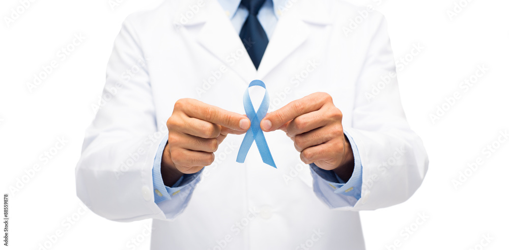 doctor with prostate cancer awareness ribbon doctor with prostate cancer awareness ribbon