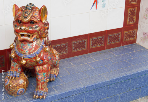 Photography chinese lion in joss house