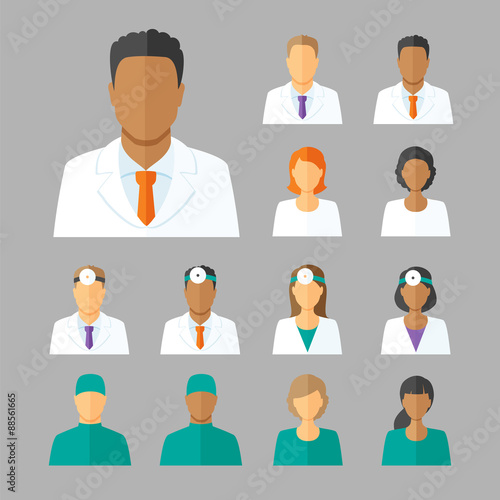 Vector avatars of doctors for medical forum