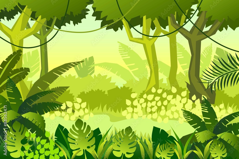 Fototapeta premium wild Wood. jungle. Vector Illustration
