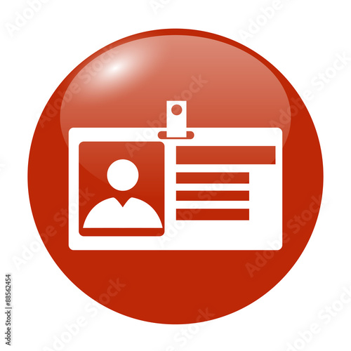 Identification card icon. Flat design style.