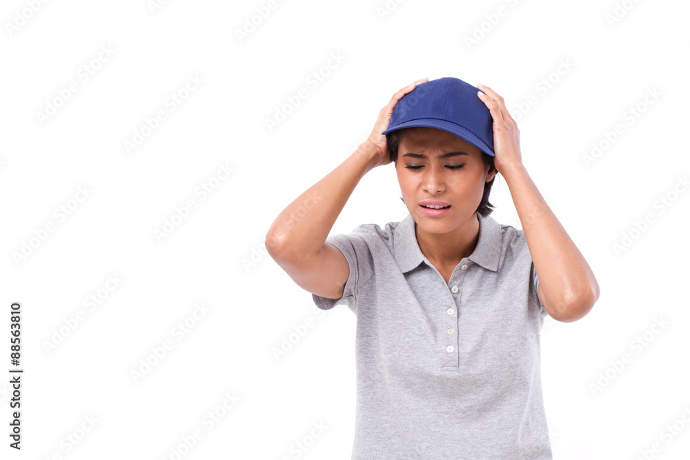 Fototapeta premium frustrated female worker