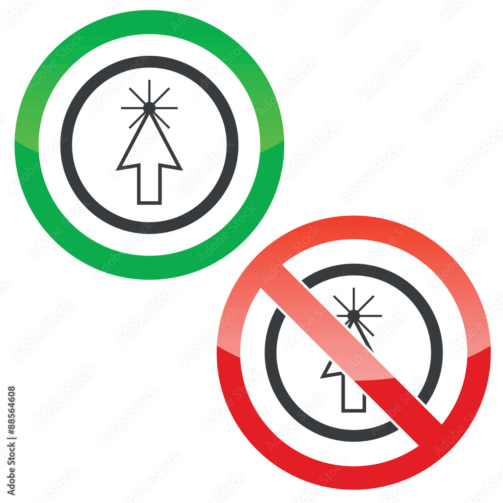 Arrow cursor permission signs Arrow cursor permission signs