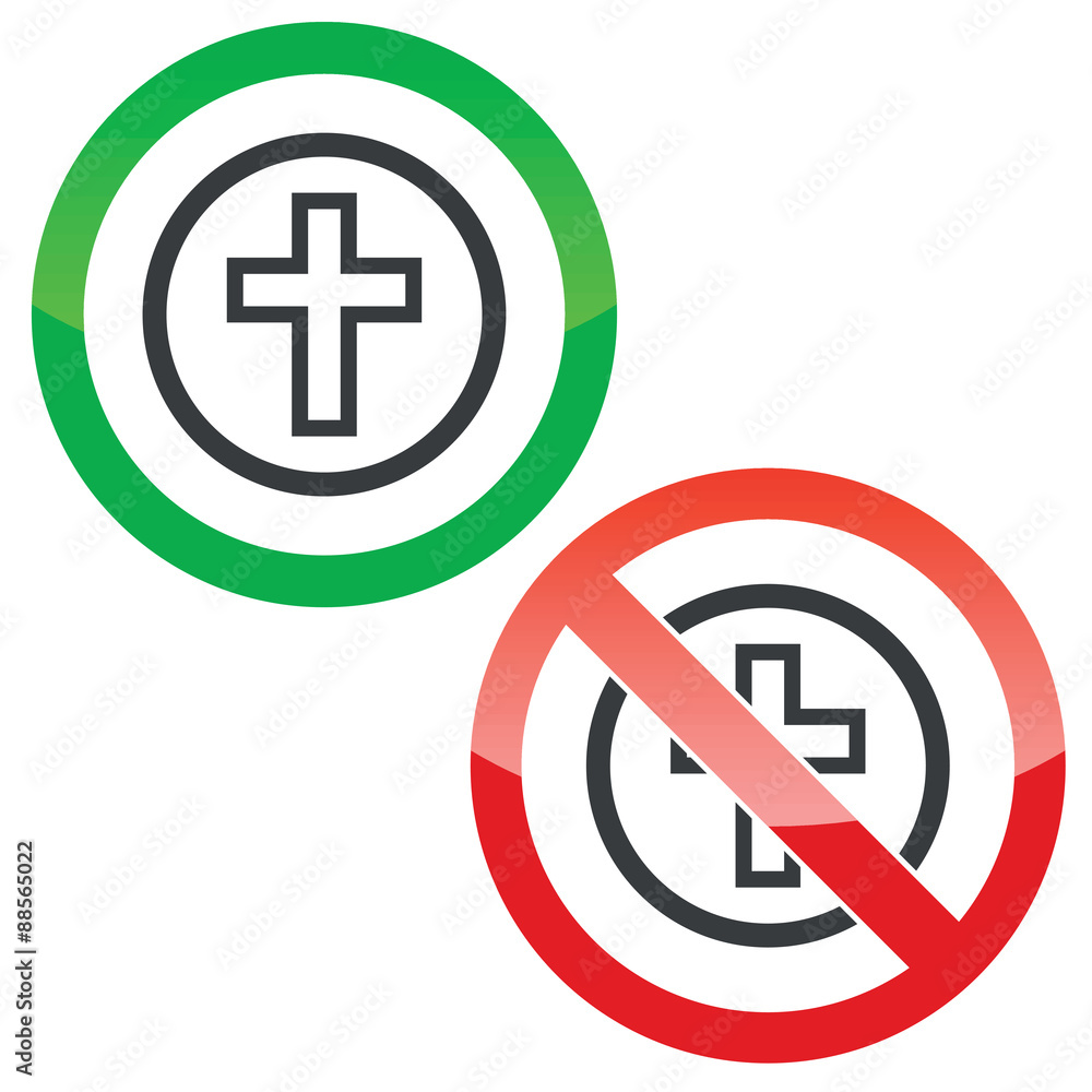 Christian cross permission signs Christian cross permission signs