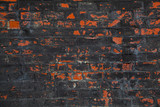 Old brickwork, covered with black tar. Texture brick, background