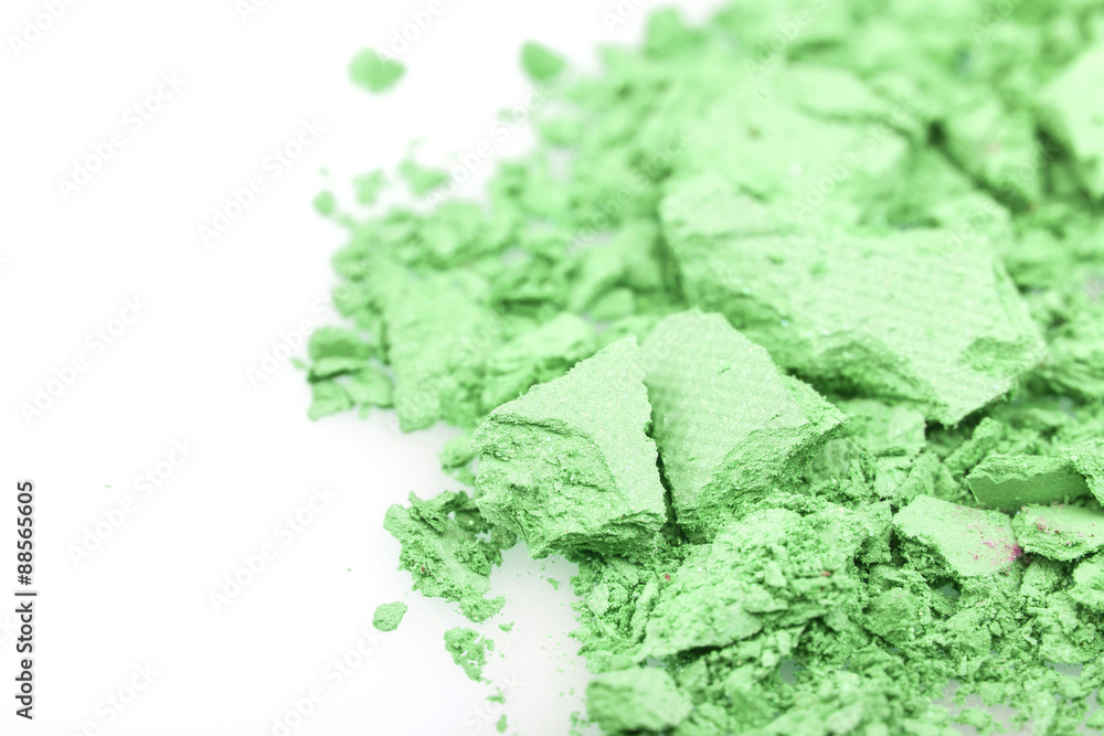 Obraz premium Crushed eyeshadows on white background