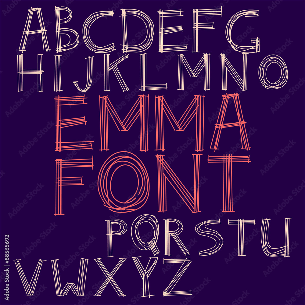 Pink Lovely Alphabet From My Big Font Collection Hand Drawn Decorative Pink Lovely Alphabet From My Big Font Collection Hand Drawn Decorative