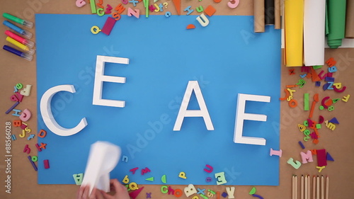 People forming create text
