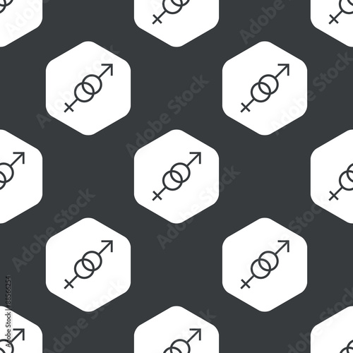 Black hexagon gender signs pattern