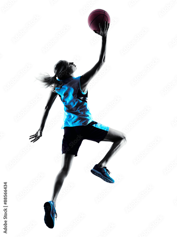 Fototapeta premium woman basketball player silhouette