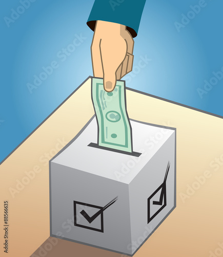 Voting with money and political bribing vector illustration