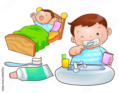 cute boy wakeup