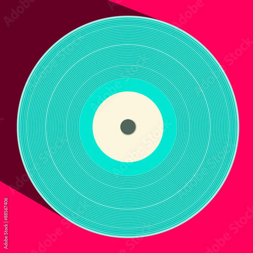 Flat Design Retro Vector Vinyl Record