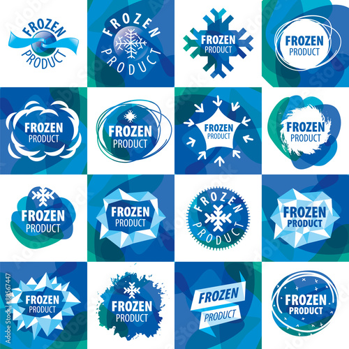 large set of vector logos for frozen products