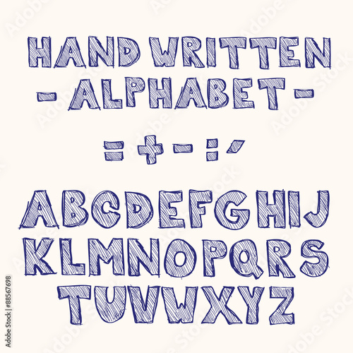 Hand Written Sketched Hatched Vector Font