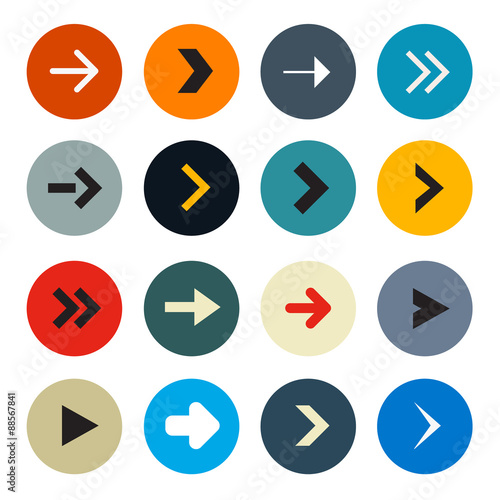 Vector Colorful Circle Arrows Set for Application or Web Icons