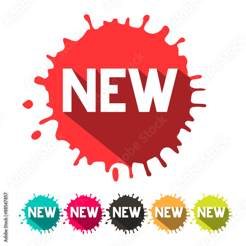 Colorful Vector New Splashes - Stains Labels Set