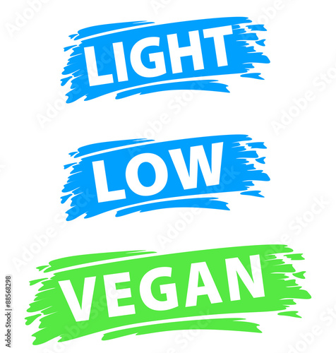 Light, low, vegan – Ernährungskriterien
auf farbigem Wischer