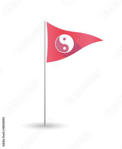 Golf flag with a ying yang