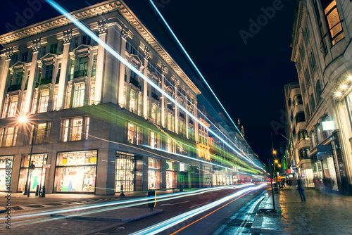 Night life and movement in the city of London. photo