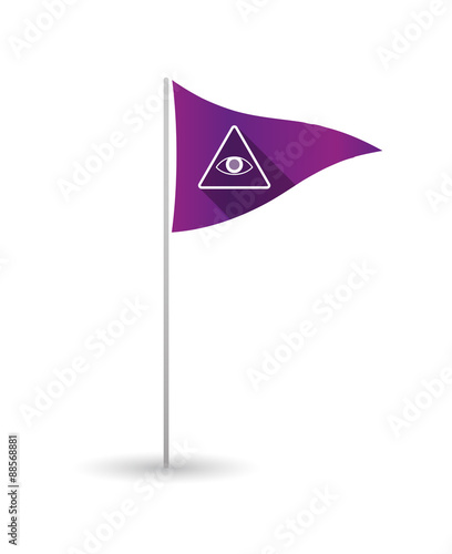 Golf flag with an all seeing eye
