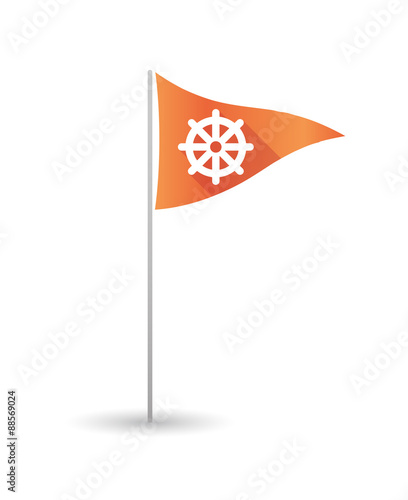 Golf flag with a dharma chakra sign