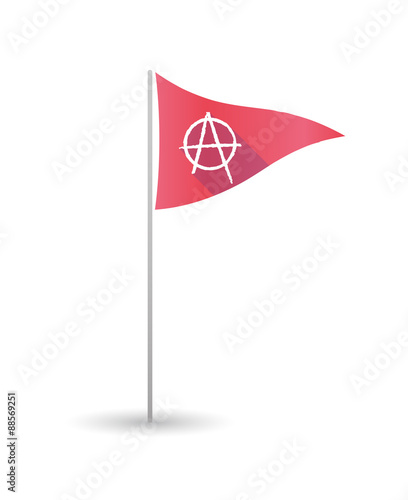 Golf flag with an anarchy sign