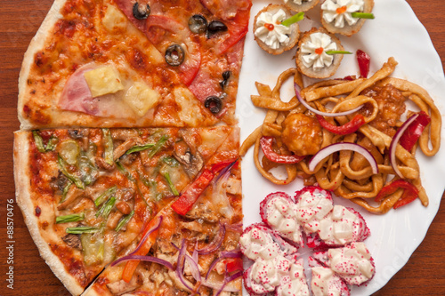 pizza and sushi f