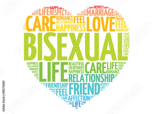 Bisexual concept heart word cloud