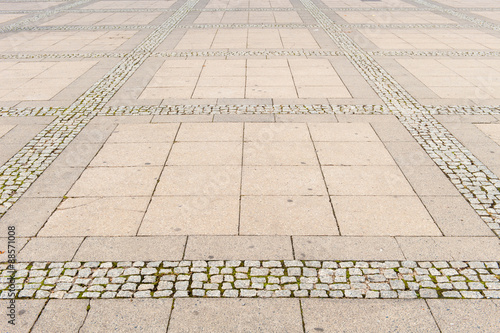 Cobbled plaza in East-Berlin, Germany