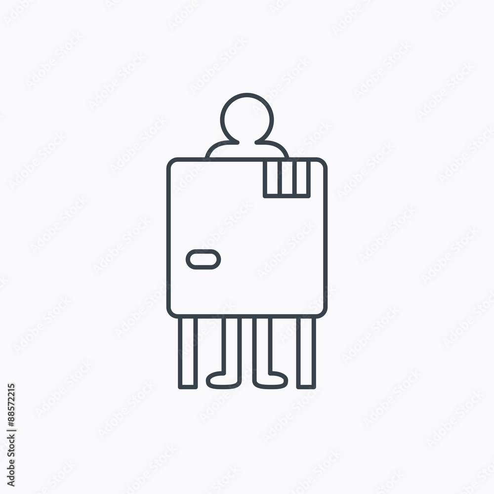 Beach changing cabin icon. Human symbol.