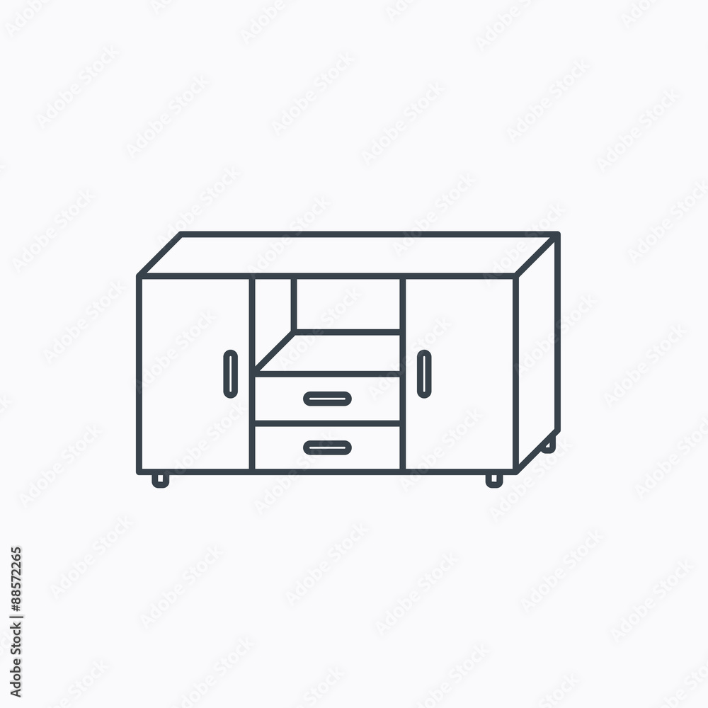 Chest of drawers icon. Interior commode sign. Chest of drawers icon. Interior commode sign.
