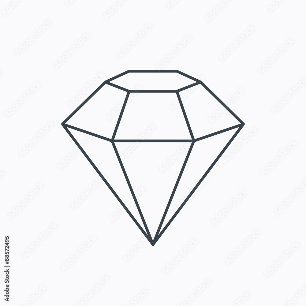 Diamond icon. Brilliant gemstone sign. Diamond icon. Brilliant gemstone sign.