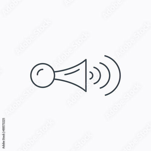Klaxon signal icon. Car horn sign.