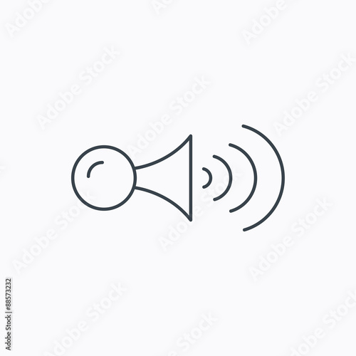 Klaxon signal icon. Car horn sign.
