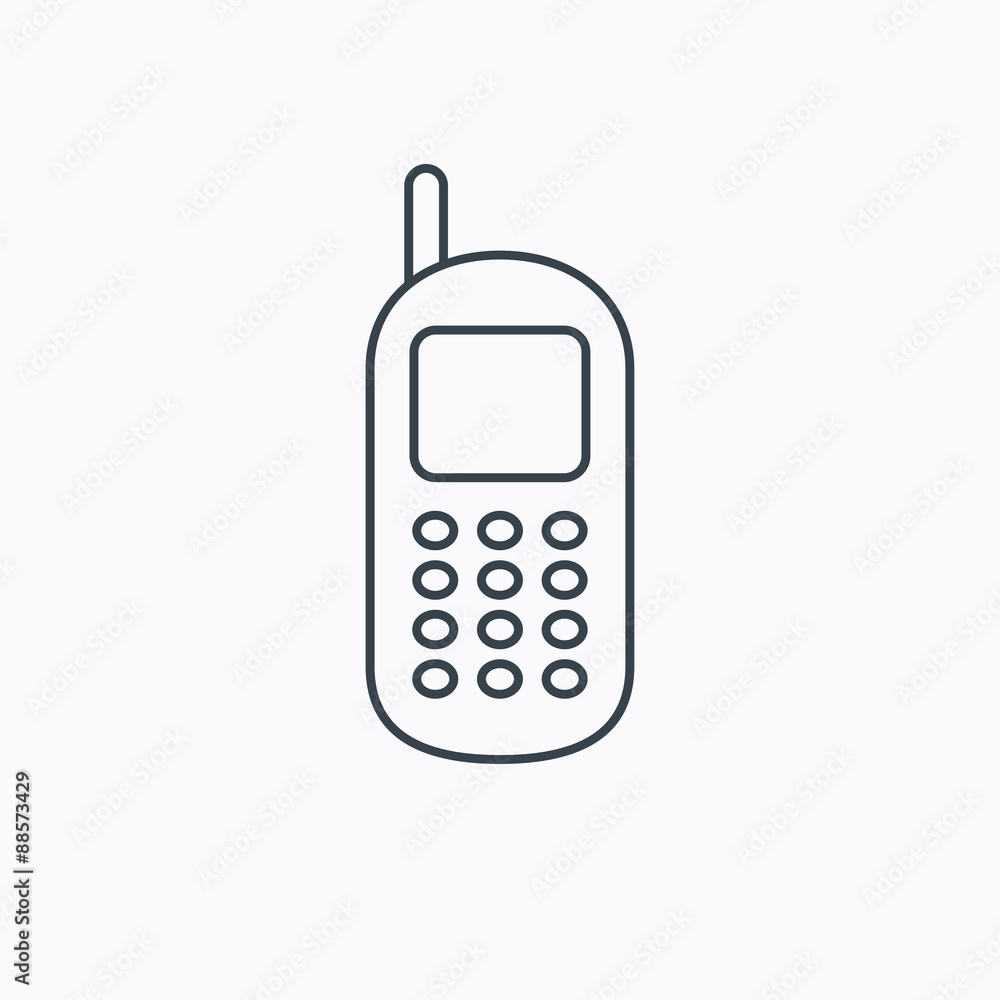 Mobile phone icon. Cellphone with antenna sign. Mobile phone icon. Cellphone with antenna sign.