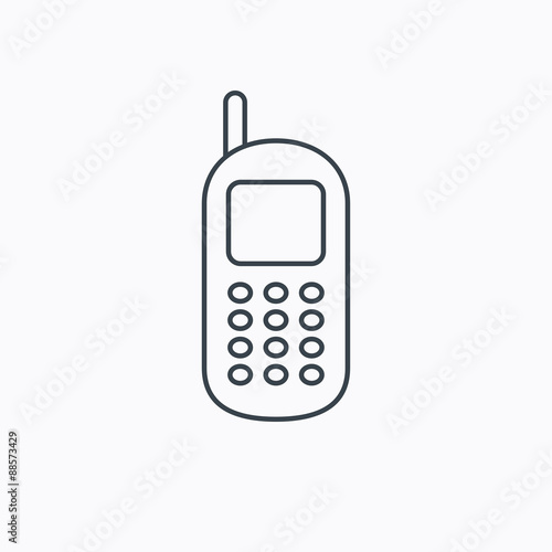Mobile phone icon. Cellphone with antenna sign.