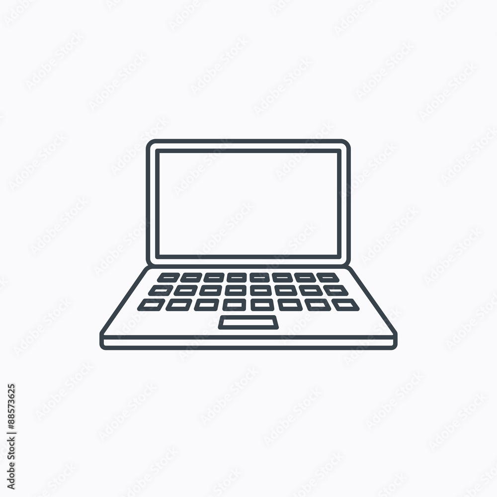 Notebook icon. Mobile laptop sign. Notebook icon. Mobile laptop sign.