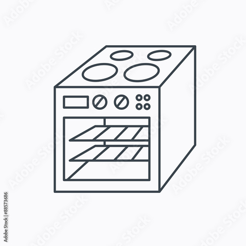 Oven icon. Electric stove sign.