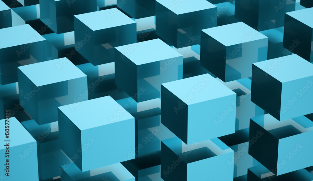 Abstract cubes background rendered on white background Abstract cubes background rendered on white background