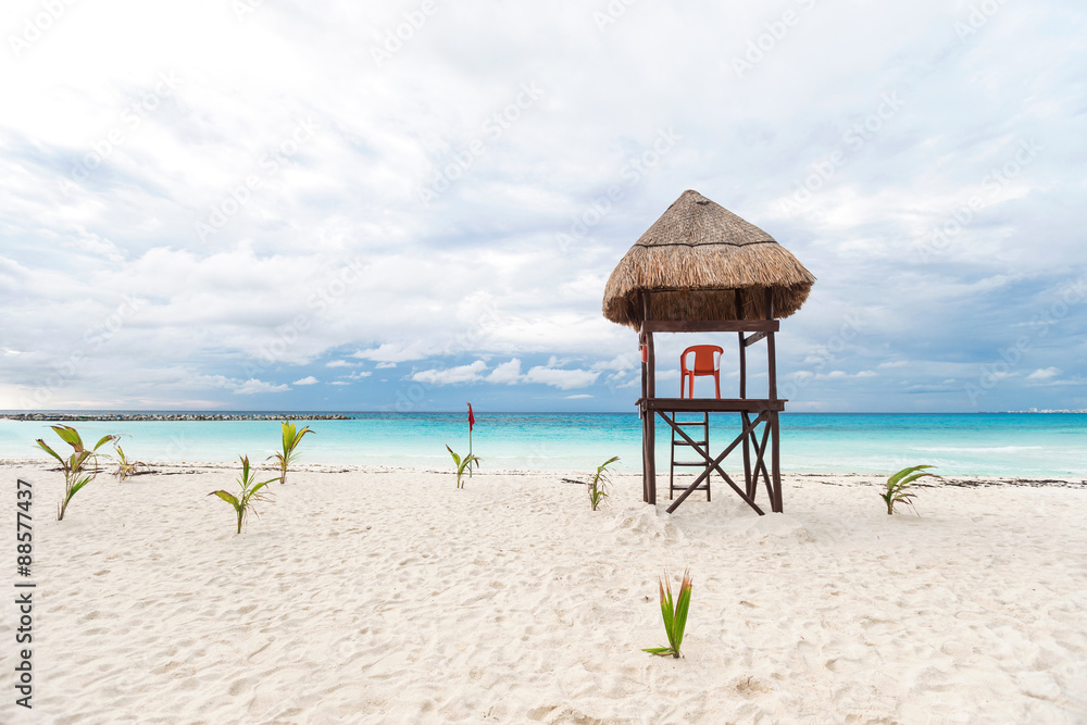 Lifeguard tower on beach Lifeguard tower on beach