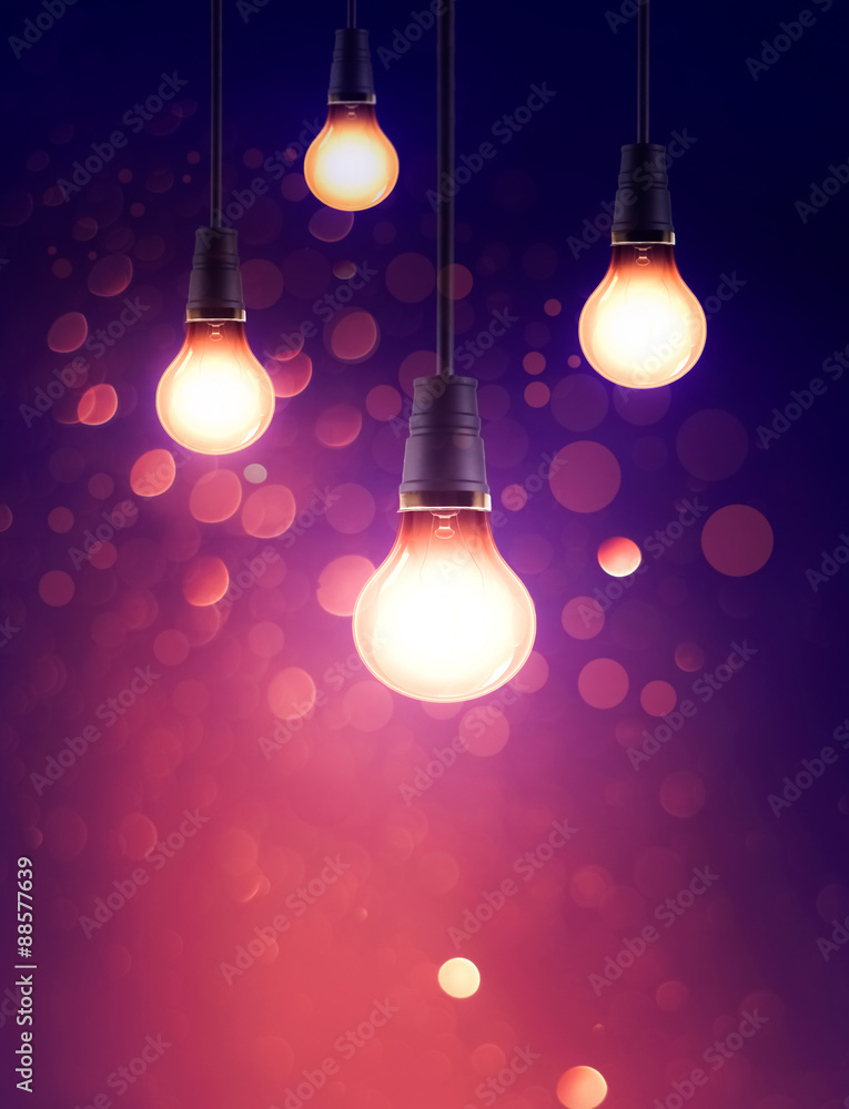 modern light lamp bulb in bokeh background modern light lamp bulb in bokeh background