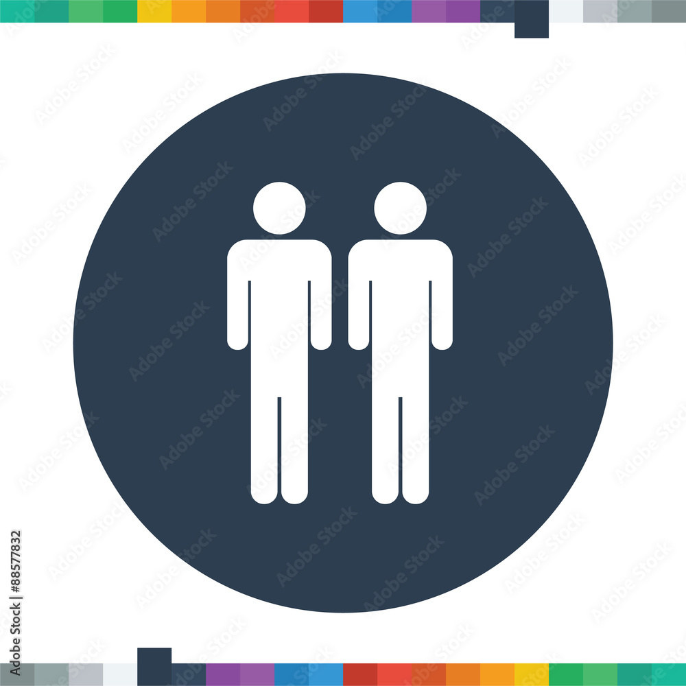 Two male stick figures standing beside each other, gay icon. Two male stick figures standing beside each other, gay icon.