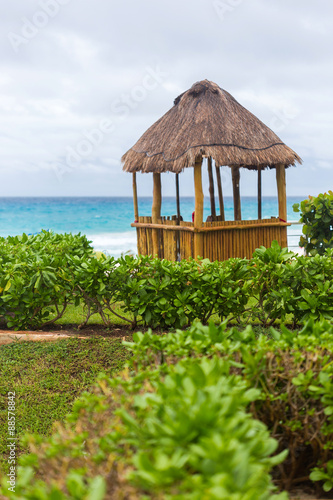 Lifeguard pergola on caribbean beach © photopixel