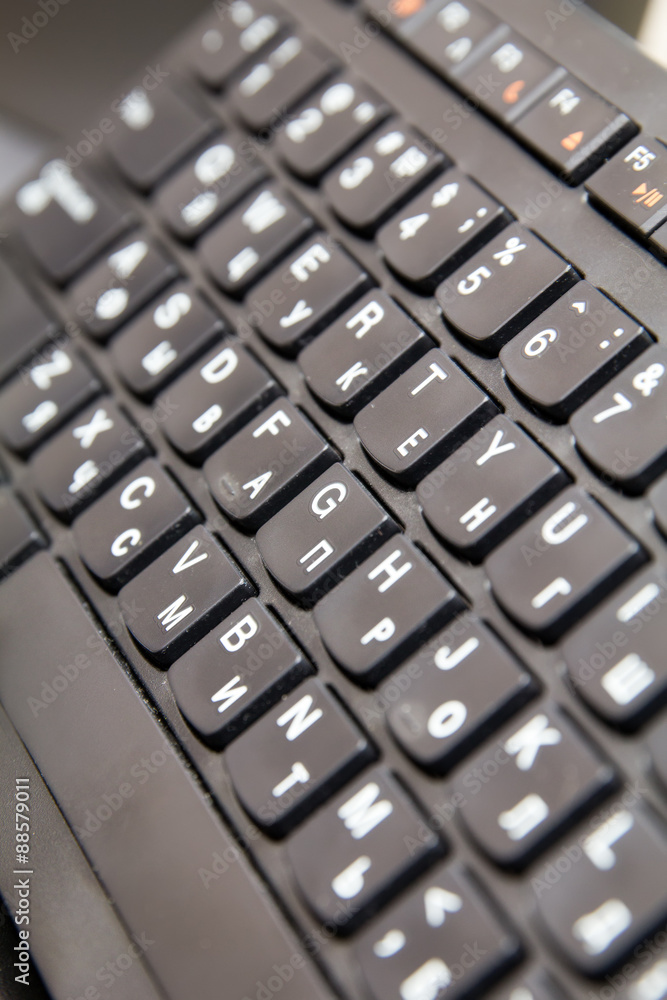 Computer keyboard close-up, macro