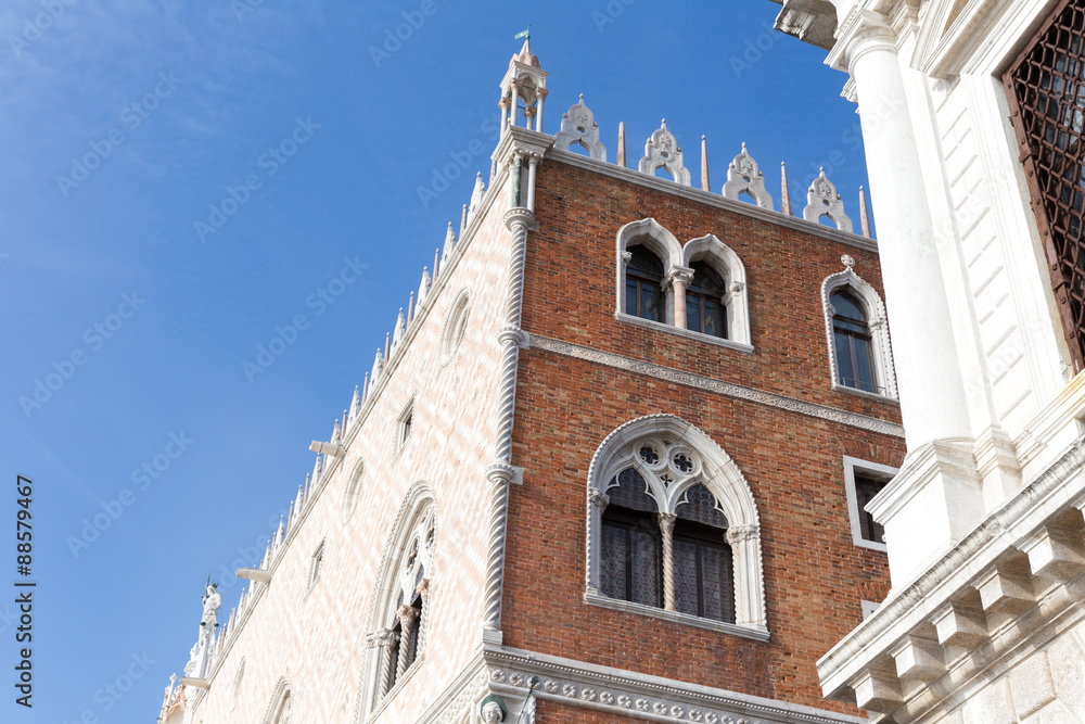 Architectural detail of the Doge's Palace (Palazzo Ducale) in Venice, Italy