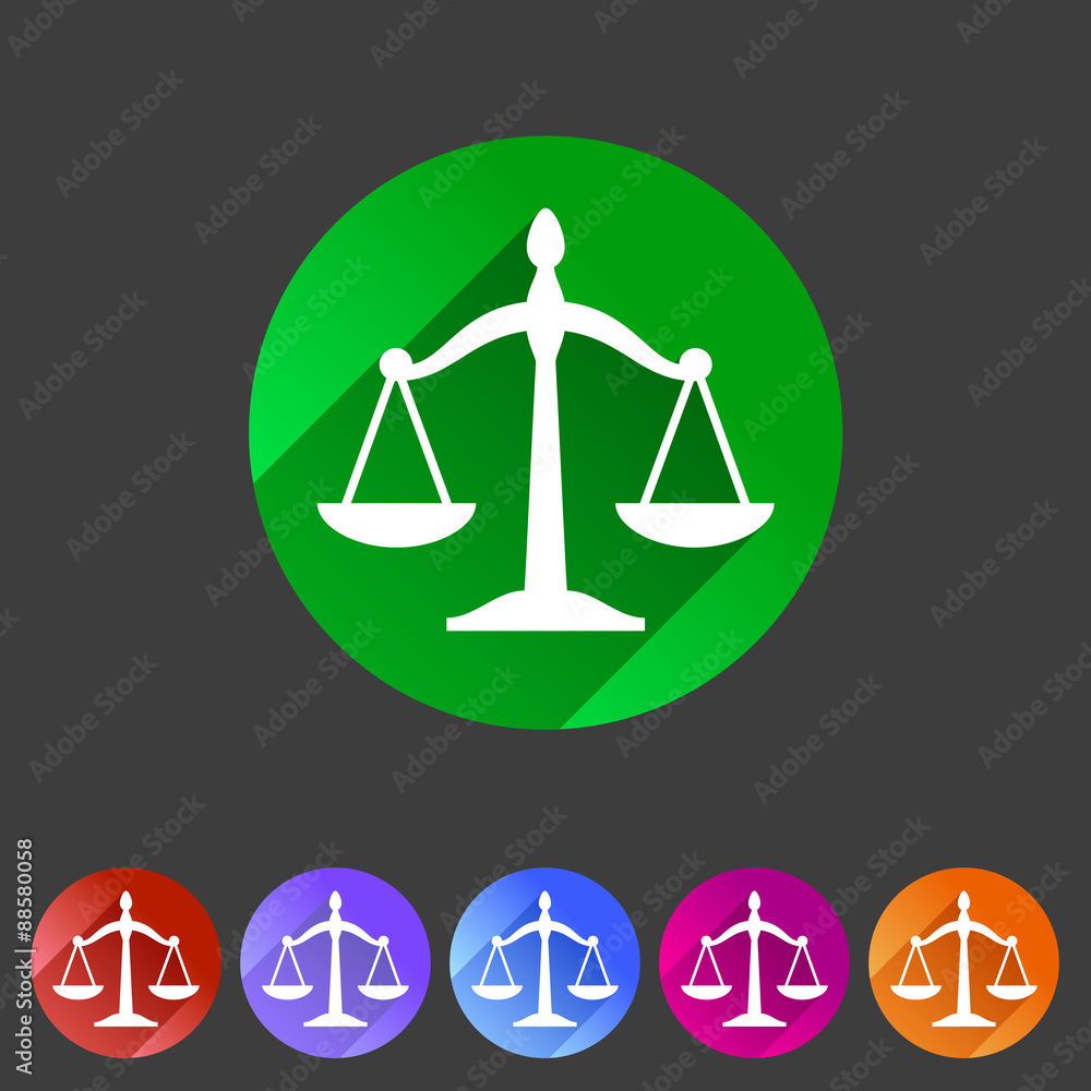 Law balance icon flat web sign symbol logo label Law balance icon flat web sign symbol logo label
