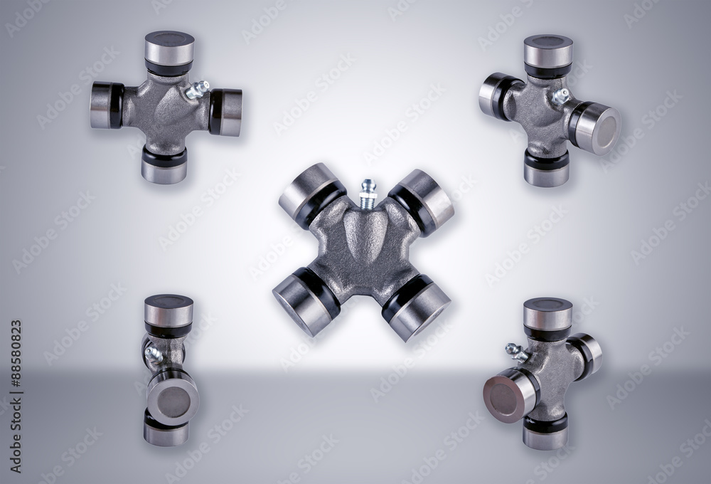 Universal joint carved on a white background Universal joint carved on a white background